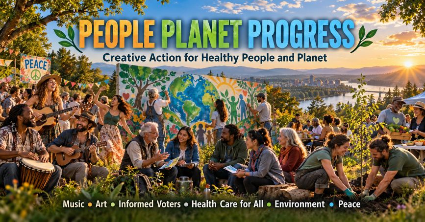 People Planet Progress: a community festival with music, art, gardening and conversations for peace and a healthy planet